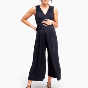 NOM Maternity Nursing Black Francesca Jumpsuit - Size Small